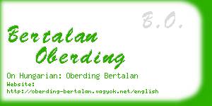 bertalan oberding business card